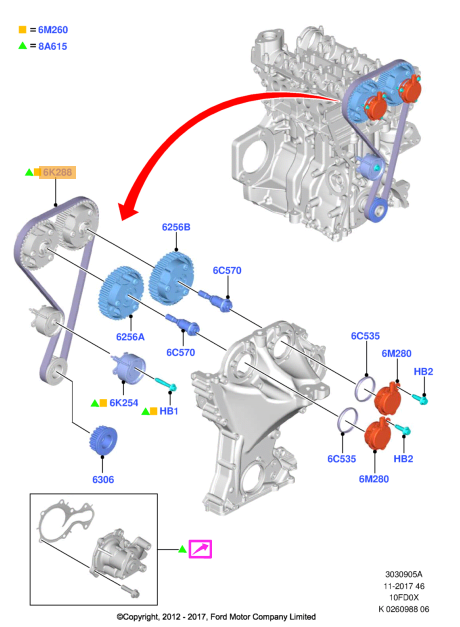 Original FORD Zahnriemen Steuerriemen CM5G-6K288-CA 13176121